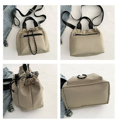 Women’s Lightweight Nylon Drawstring Bucket Bag