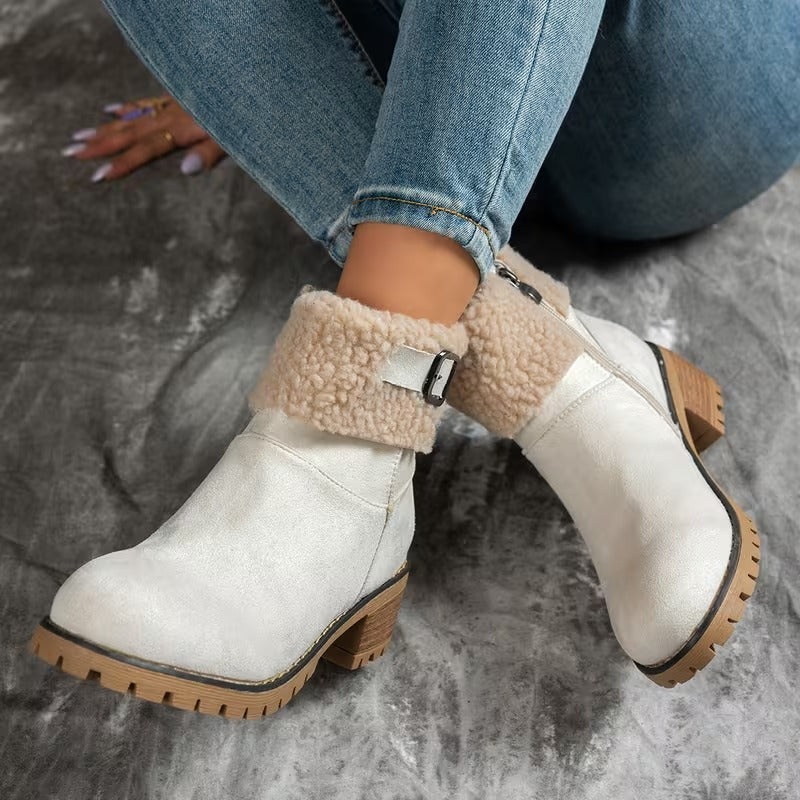 Women's Cuff Buckle Ankle Boots