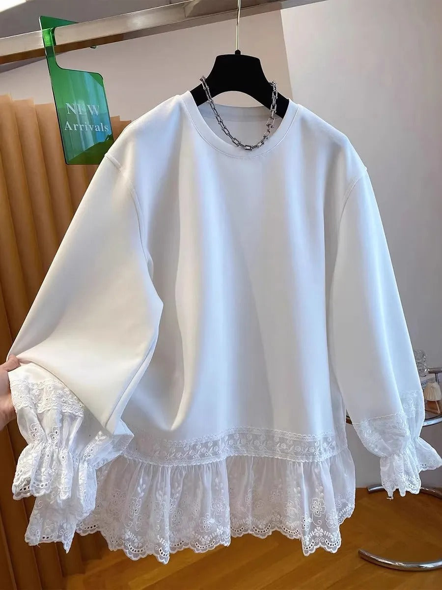 Women's Loose Top with Decorative Trim
