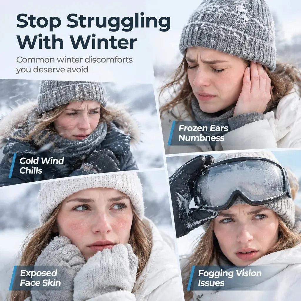 Women's Winter Hat with Face Covering and Goggles