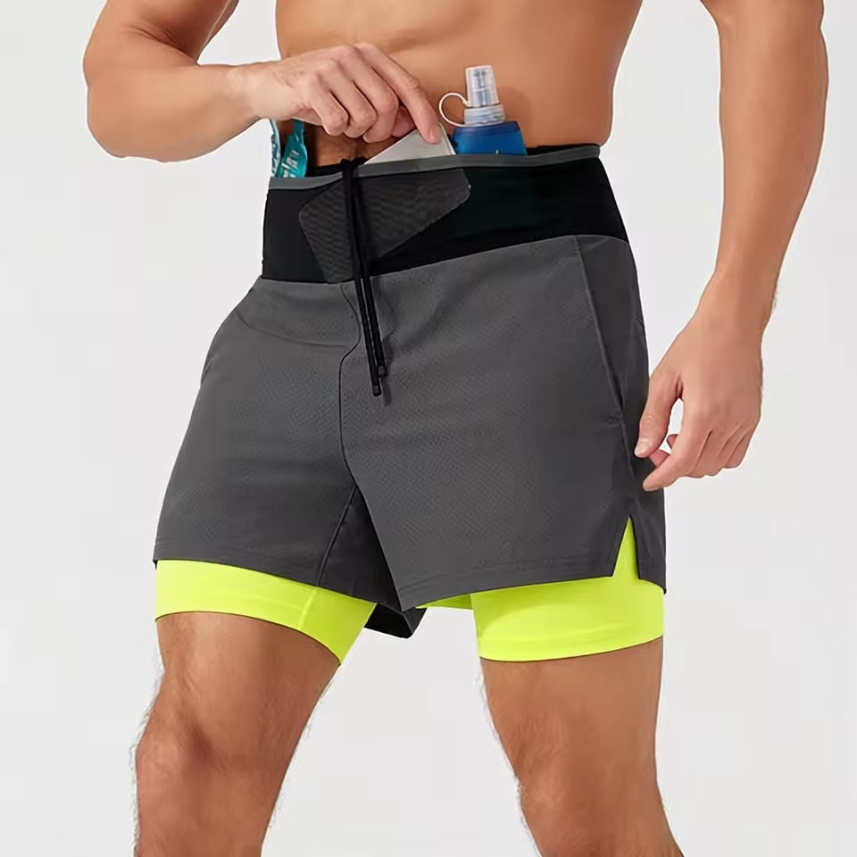Men's Two-Layer Athletic Running Shorts