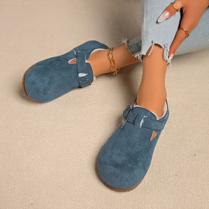 Women's Buckle Detail Lined Loafers