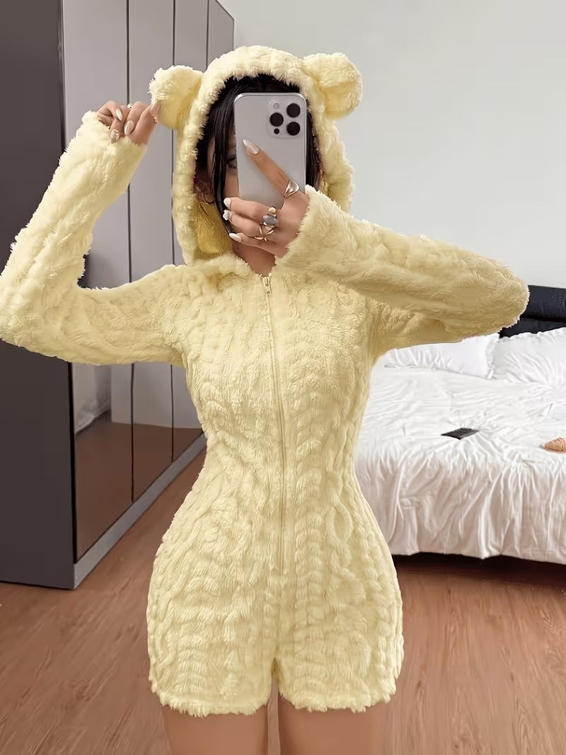 Women’s Hooded Animal Ear Romper