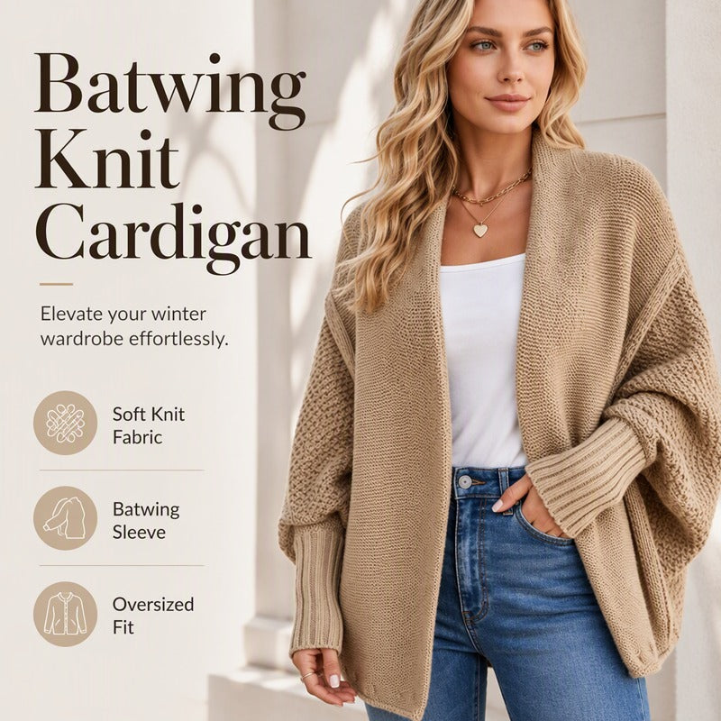 Women's Oversized Batwing Knit Cardigan