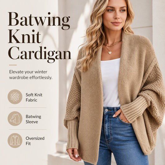 Women's Oversized Batwing Knit Cardigan