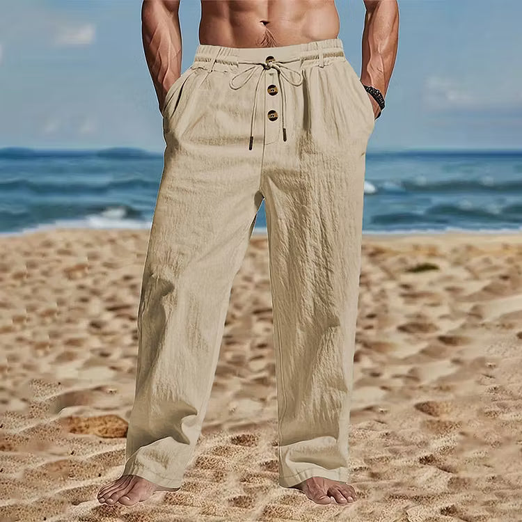 Men's Drawstring Straight-Leg Pants