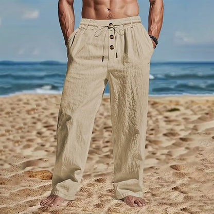 Men's Drawstring Straight-Leg Pants