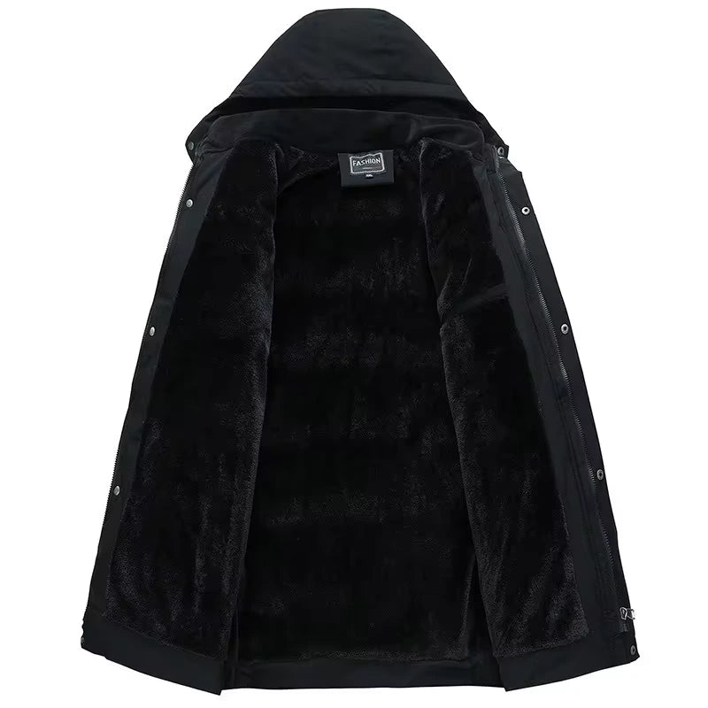 Men's Hooded Quilted Jacket with Front Pockets