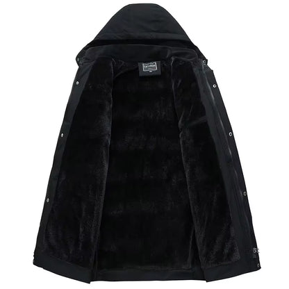 Men's Hooded Quilted Jacket with Front Pockets
