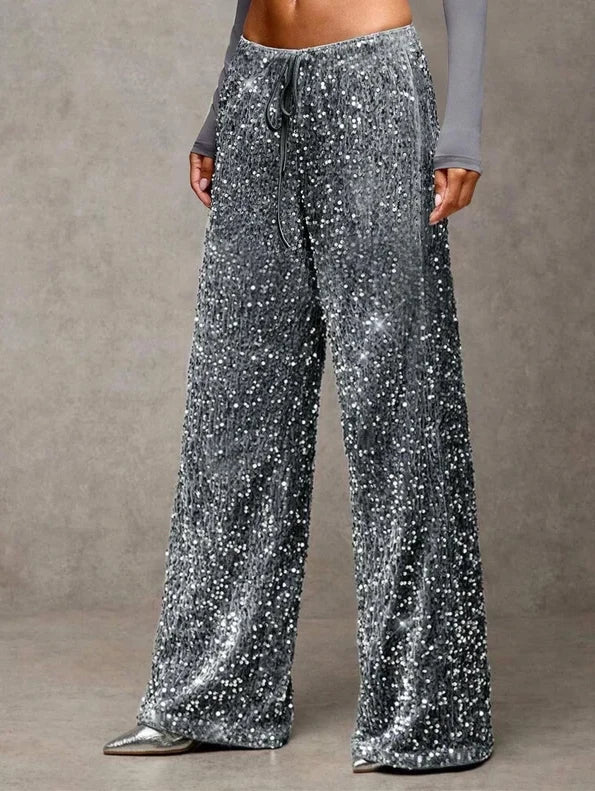 Women’s Sequin Wide-Leg Pants