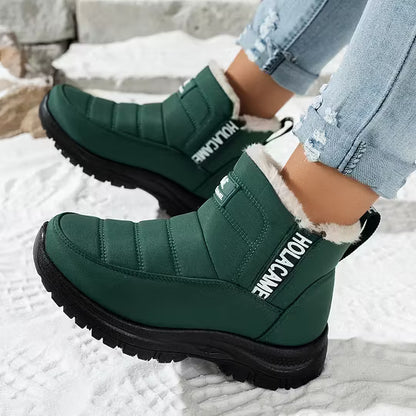 Women's Quilted Ankle Boots with Fuzzy Trim