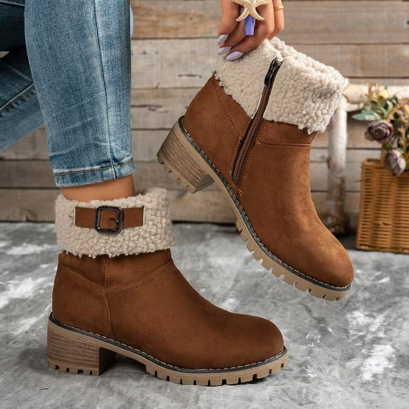 Women's Cuff Buckle Ankle Boots