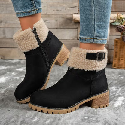 Women's Cuff Buckle Ankle Boots