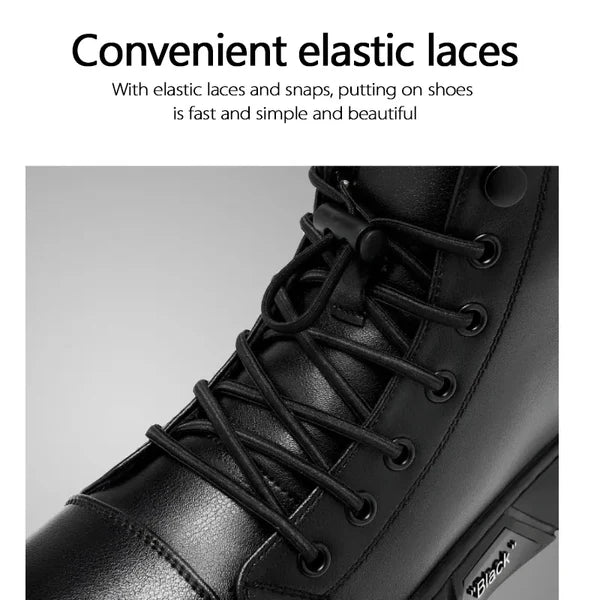Men's Lace-Up Buckle Strap Boots