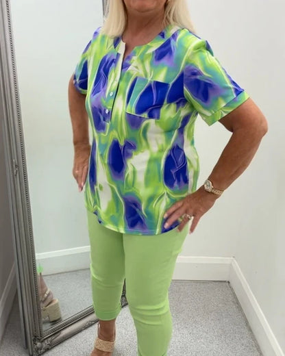 Women’s Ombre Henley Top with Pocket