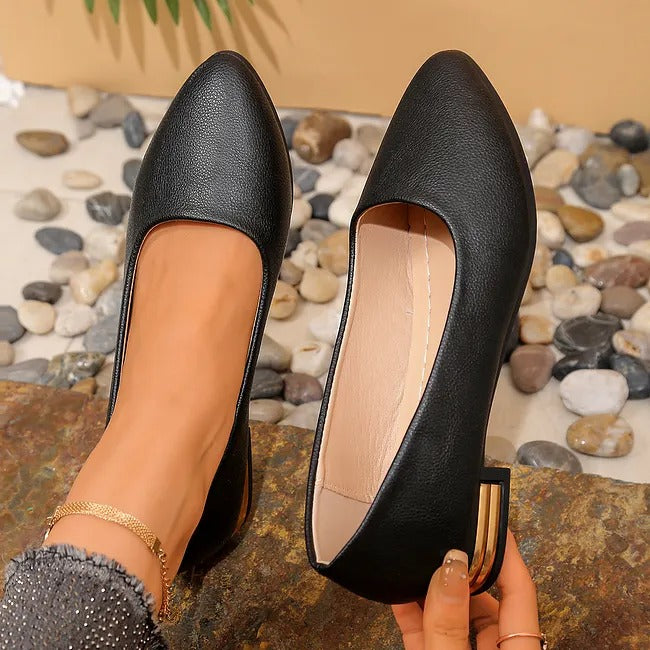 Women's Pointed-Toe Flats with Bow Detail