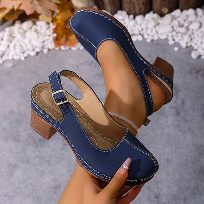 Women's Slingback Block Heel Pumps