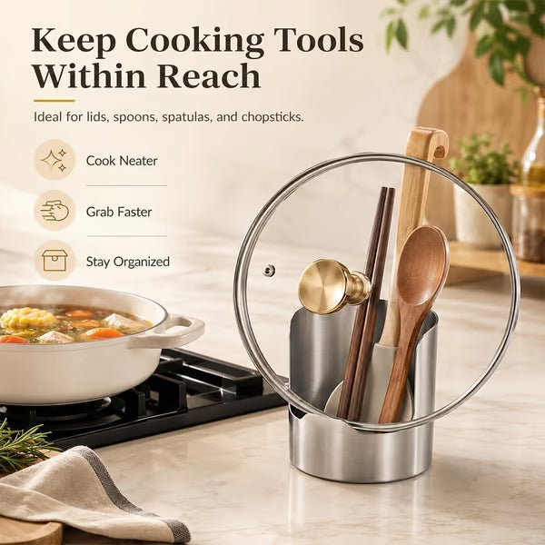 Stainless Steel Utensil and Pot Lid Organizer