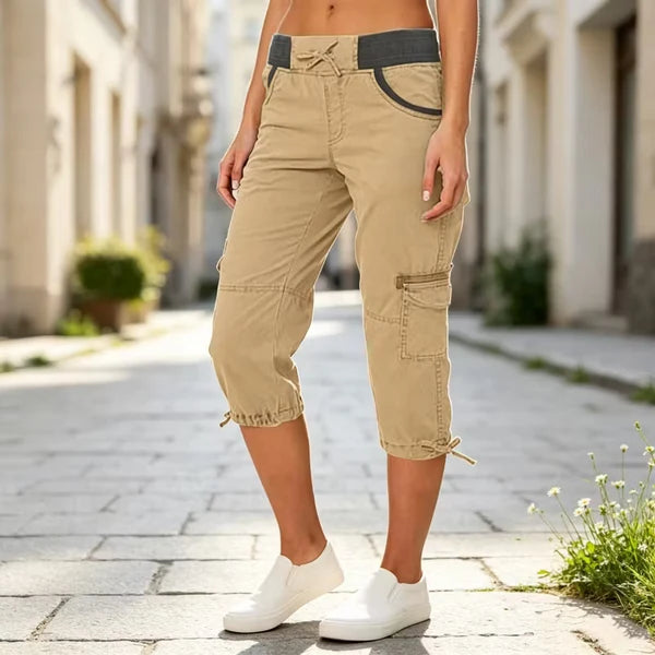 Women’s High-Waisted Cargo Capri Pants