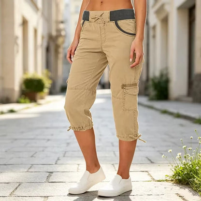 Women’s High-Waisted Cargo Capri Pants