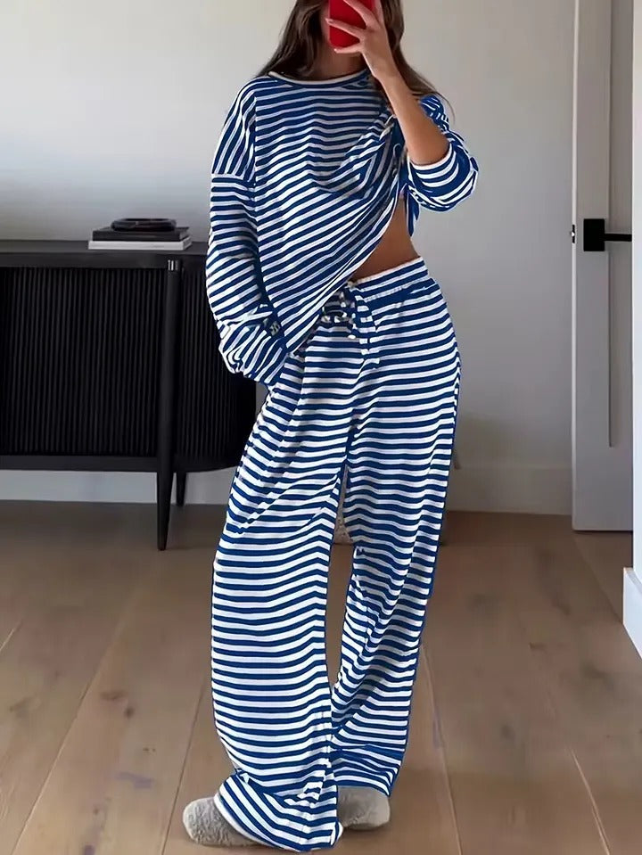 Women's Striped Two-Piece Lounge Set