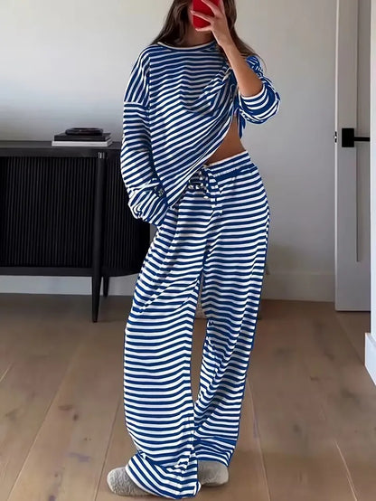 Women's Striped Two-Piece Lounge Set