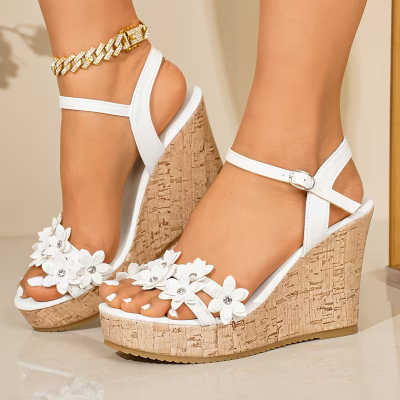 Women's Floral Platform Wedge Sandals