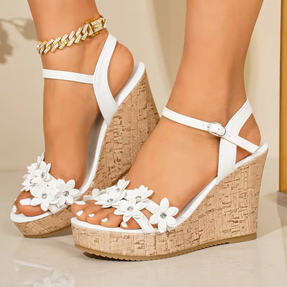 Women's Floral Platform Wedge Sandals