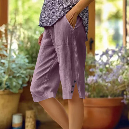 Women's Casual Pocket Capri Pants