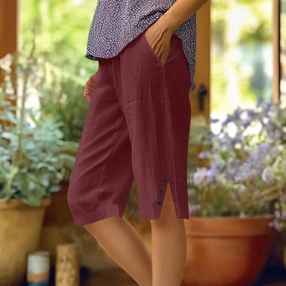 Women's Casual Pocket Capri Pants