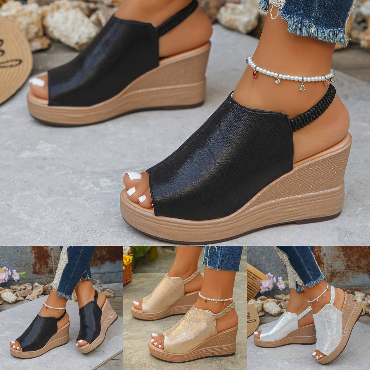Women's Open-Toe Wedge Sandals