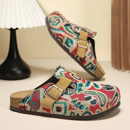 Women's Jacquard Patterned Slip-On Clogs