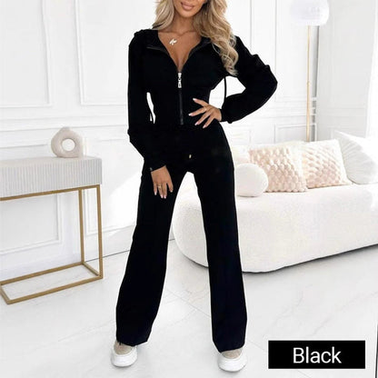 Women's Zip-Front Top and Pants Set