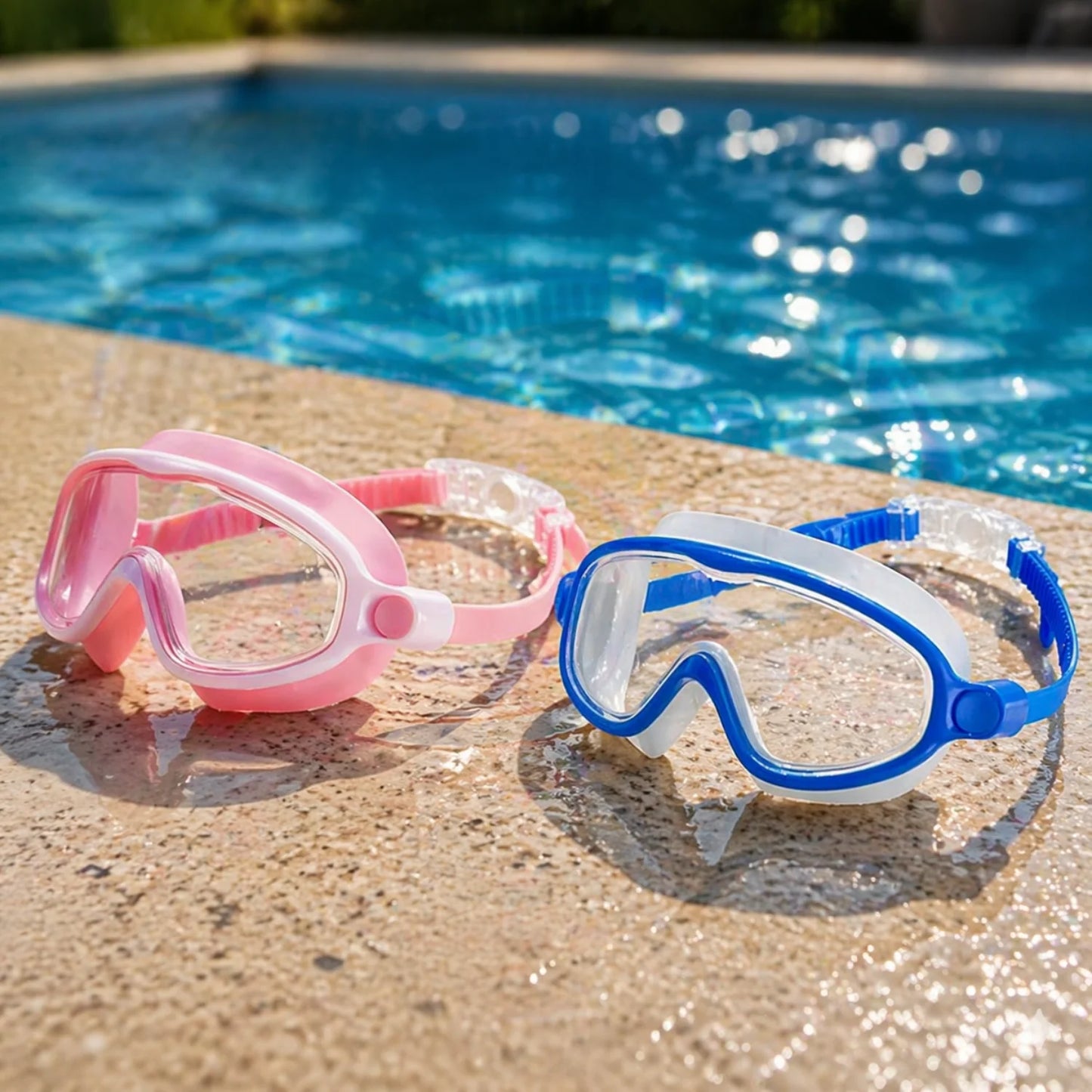 Clip-On Swim Goggles with Adjustable Strap