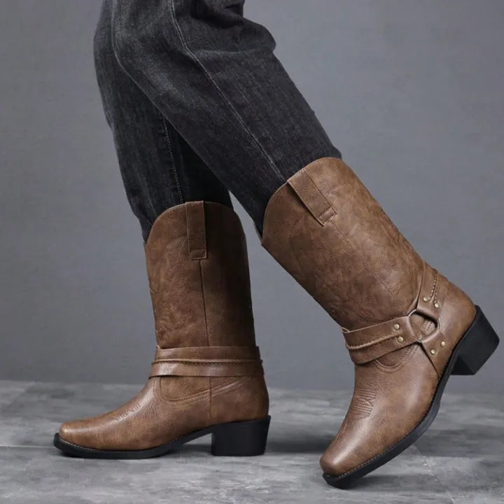 Men's Embossed Tall Boots