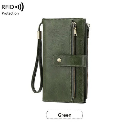 Women's Long Zip-Around Wallet With Wrist Strap