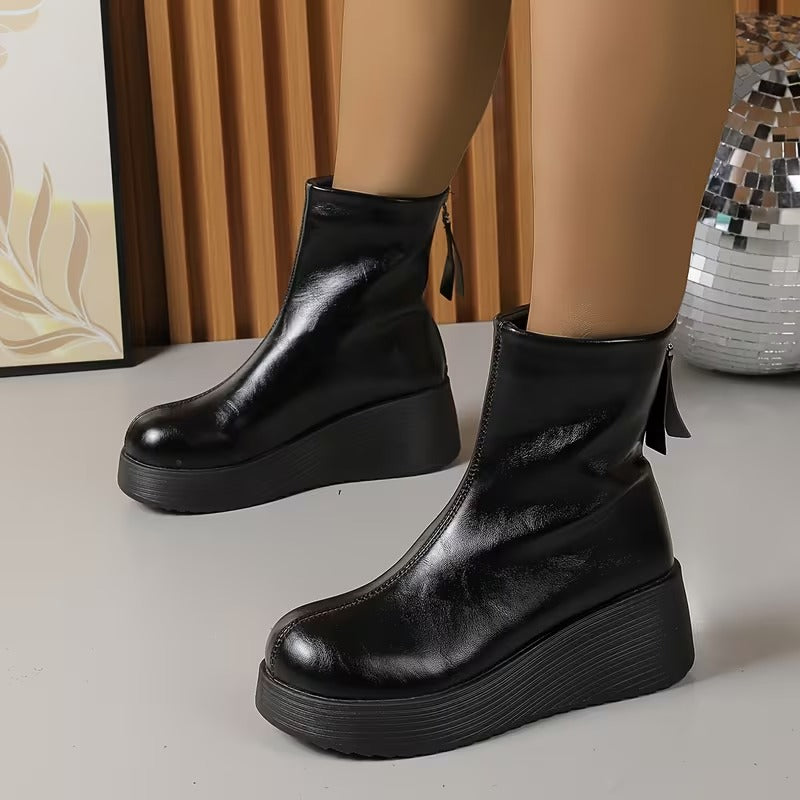 Women's Round Toe Platform Ankle Boots