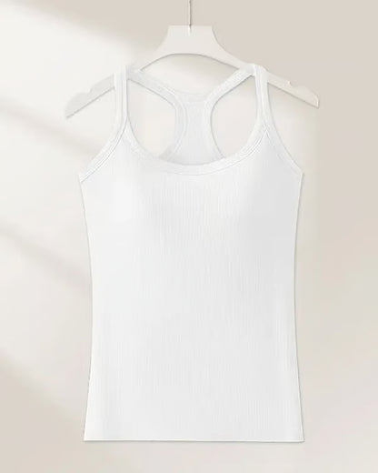 Women’s Ribbed Tank Top with Built-In Bra
