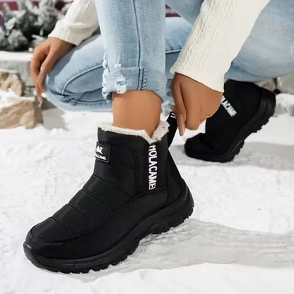 Women's Quilted Ankle Boots with Fuzzy Trim
