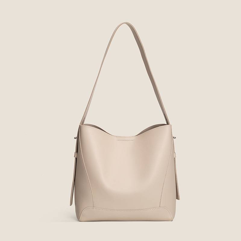 Women's Leather-Look Bucket Shoulder Bag