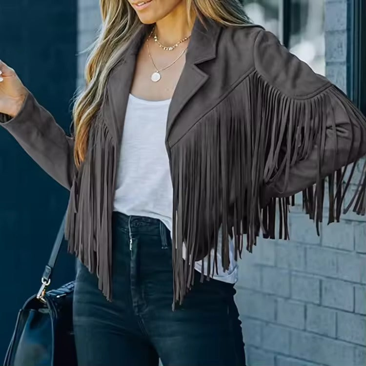 Women's Fringe Lapel Jacket