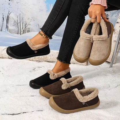 Women's Fuzzy Trim Slip-On Shoes