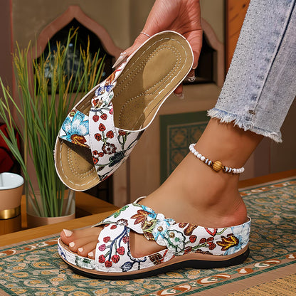 Women's Breathable Cross-Strap Comfort Wedge Sandals