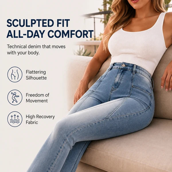 Women’s High-Waist Vertical Seam Skinny Jeans