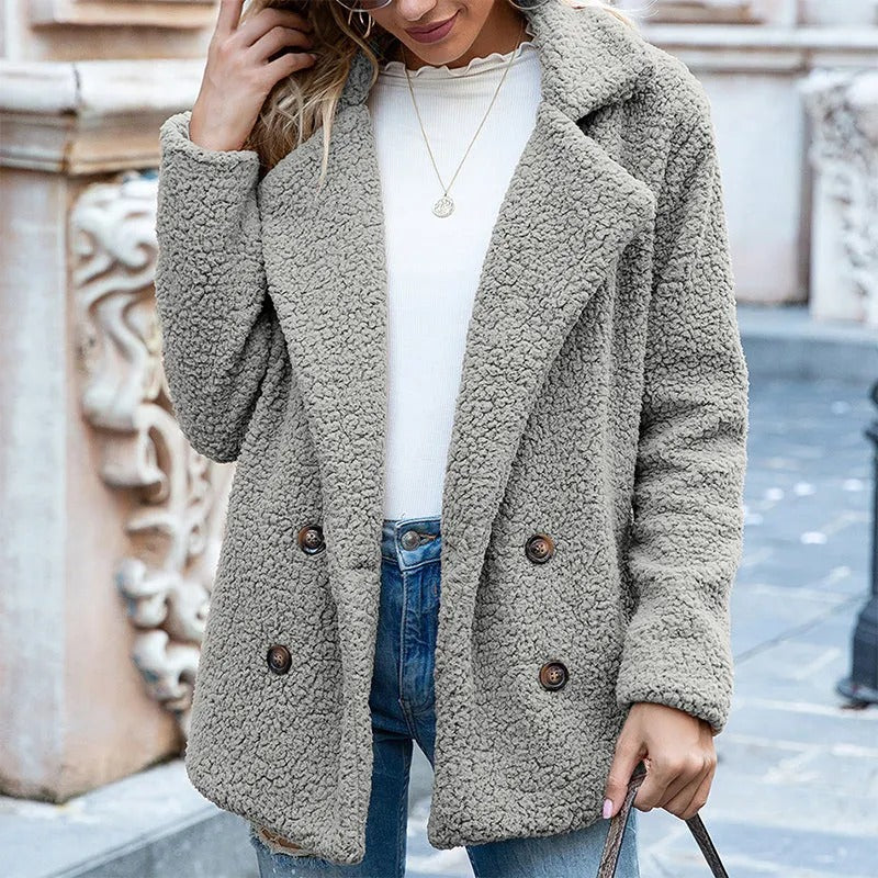 Women's Button-Front Lapel Coat
