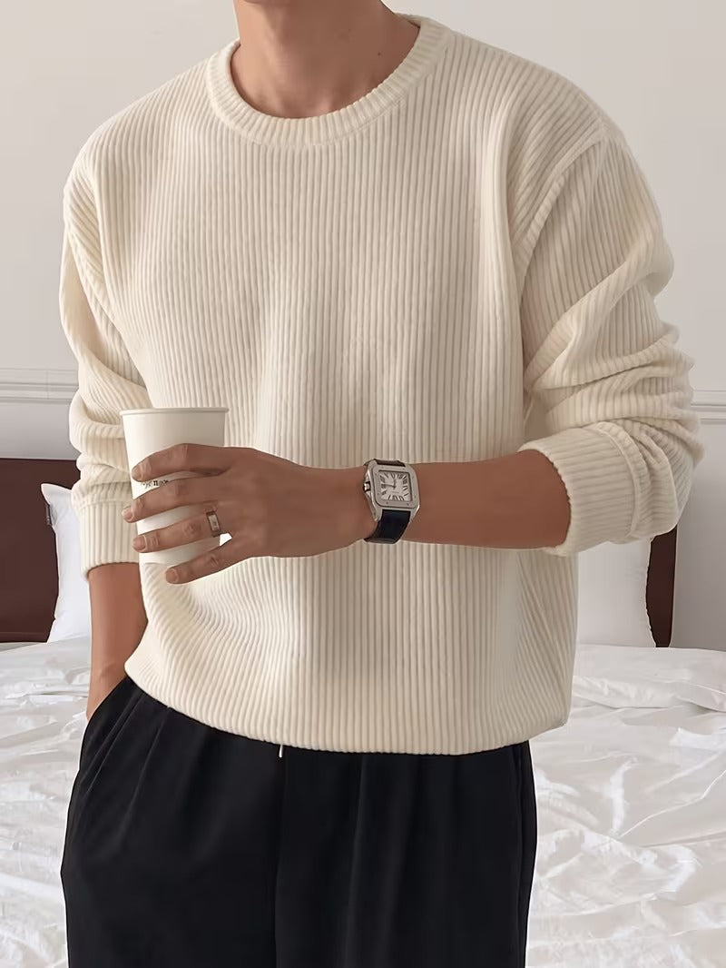 Men's Ribbed Crew Neck Sweater