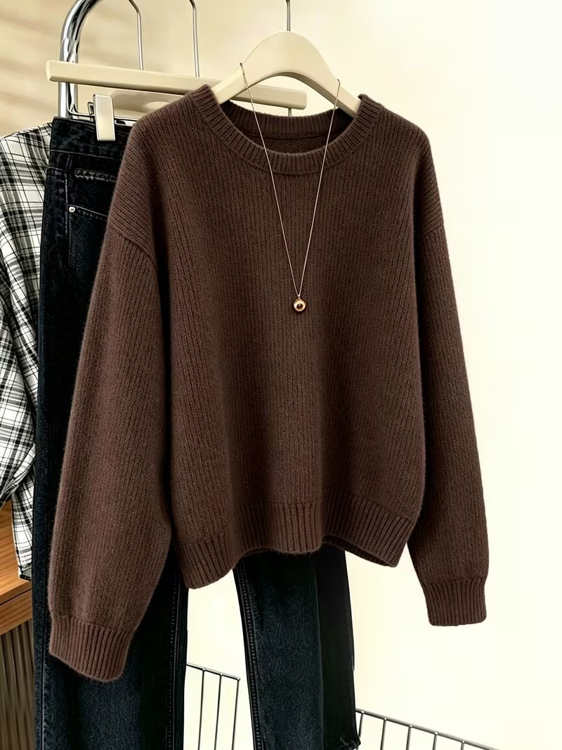 Women’s Ribbed Crew Neck Pullover Sweater