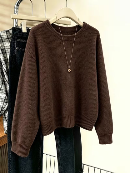 Women’s Ribbed Crew Neck Pullover Sweater