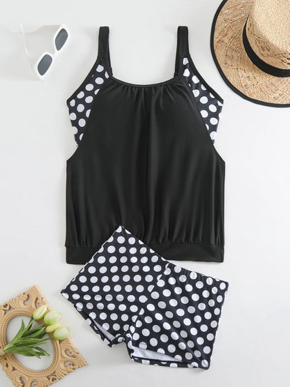 Women’s Polka Dot Tankini Swim Set
