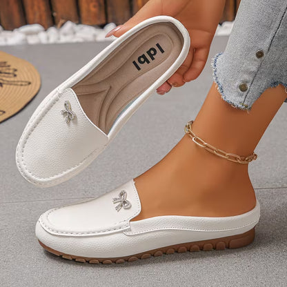 Women's Bow Detail Backless Loafers